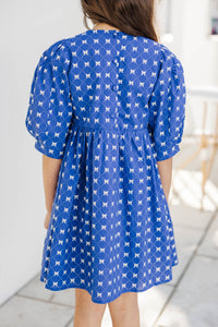 Girls: Joyful Journey Navy Bow Print Dress