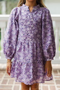 Girls: Always On My Mind Purple Floral Dress