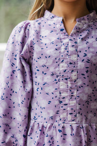 Girls: Always On My Mind Purple Floral Dress
