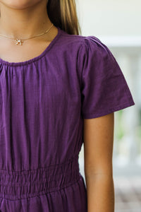 Girls: The Reagan Plum Jumpsuit