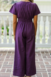 Girls: The Reagan Plum Jumpsuit