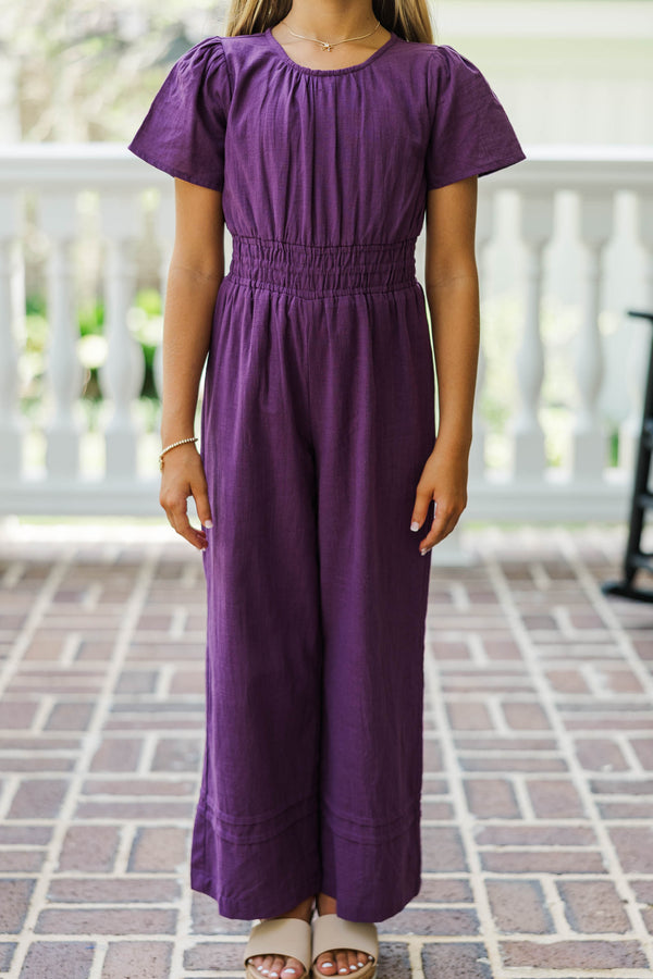 Girls: The Reagan Plum Jumpsuit