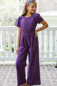 Girls: The Reagan Plum Jumpsuit