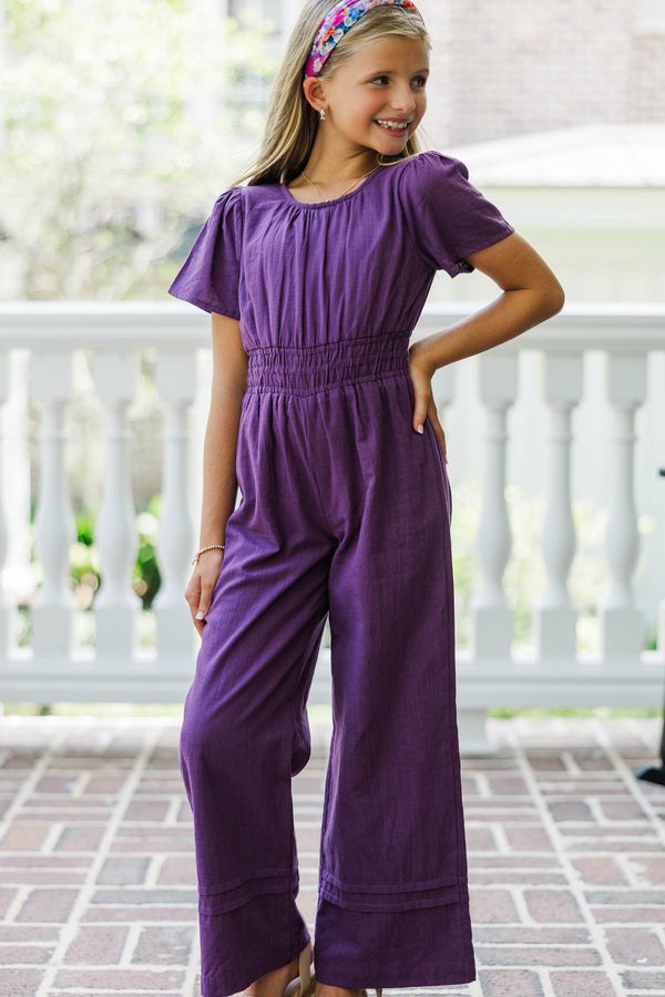 Girls: The Reagan Plum Jumpsuit