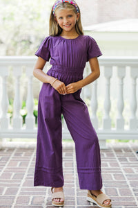 Girls: The Reagan Plum Jumpsuit