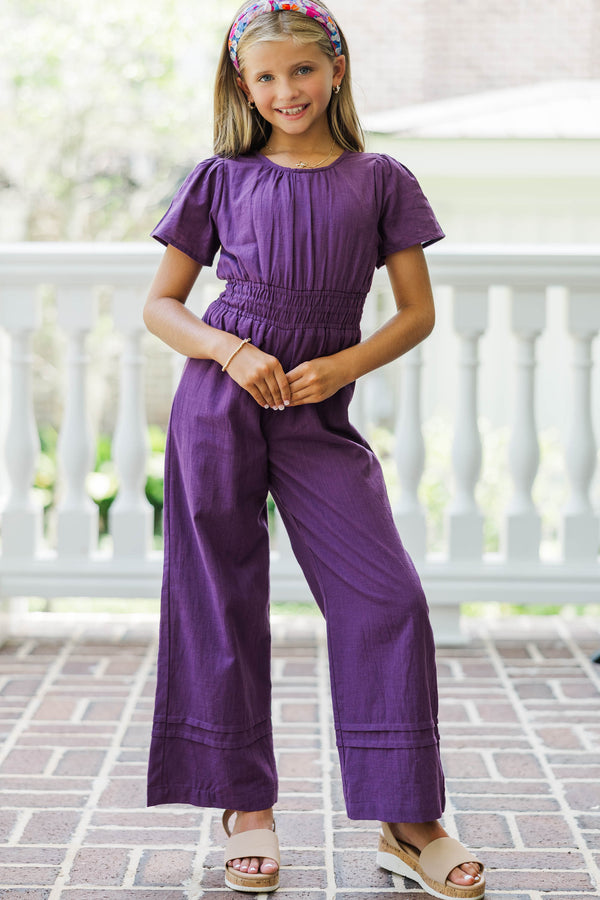 Girls: The Reagan Plum Jumpsuit