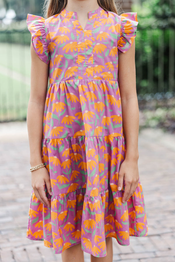 Girls: Make It Your Own Purple Floral Midi Dress