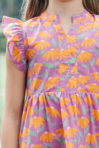 Girls: Make It Your Own Purple Floral Midi Dress