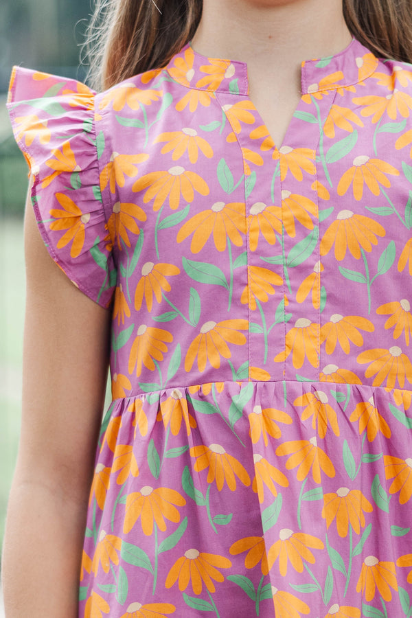 Girls: Make It Your Own Purple Floral Midi Dress