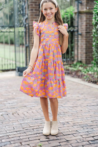 Girls: Make It Your Own Purple Floral Midi Dress