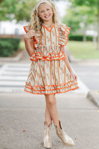 Girls: The Brinley Brown Ditsy Floral  Dress