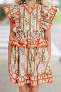 Girls: The Brinley Brown Ditsy Floral  Dress