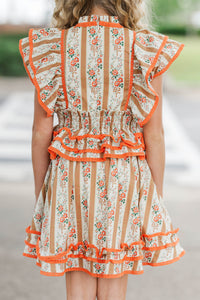 Girls: The Brinley Brown Ditsy Floral  Dress