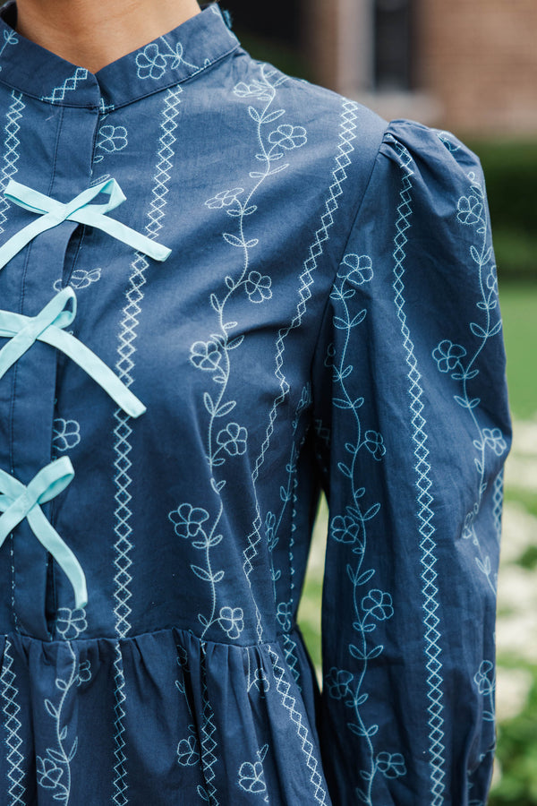 There's Always Hope Navy Floral Dress