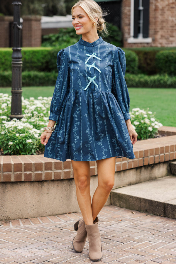 There's Always Hope Navy Floral Dress