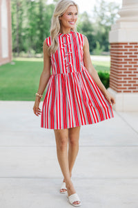 Believe In Yourself Black Striped Babydoll Dress