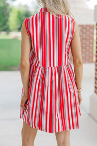 Believe In Yourself Black Striped Babydoll Dress