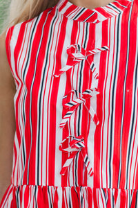 Believe In Yourself Black Striped Babydoll Dress