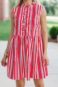 Believe In Yourself Black Striped Babydoll Dress