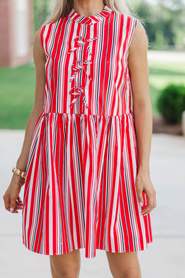 Believe In Yourself Black Striped Babydoll Dress