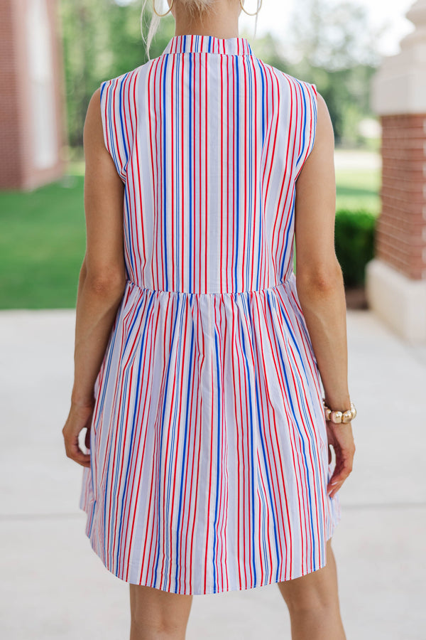 Believe In Yourself Navy Striped Babydoll Dress