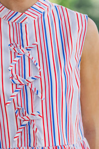 Believe In Yourself Navy Striped Babydoll Dress