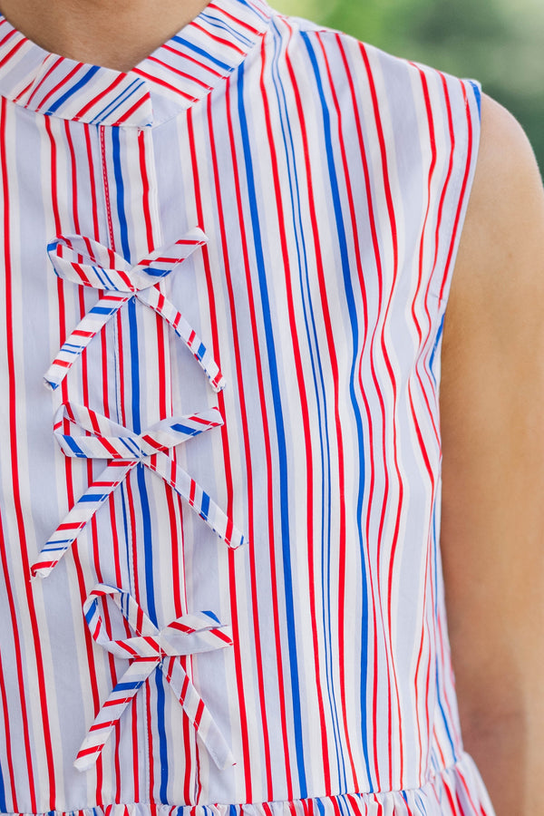 Believe In Yourself Navy Striped Babydoll Dress