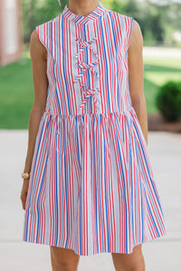 Believe In Yourself Navy Striped Babydoll Dress