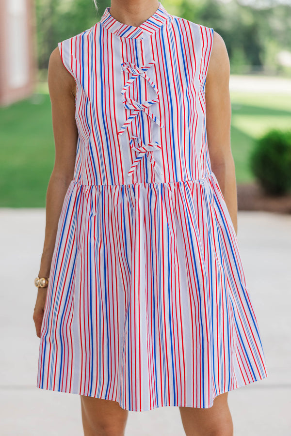 Believe In Yourself Navy Striped Babydoll Dress