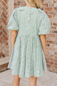 Dreaming Of The Day Green Striped Babydoll Dress