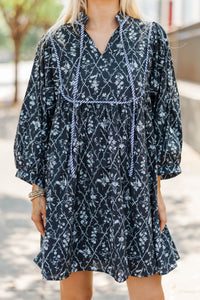 All About It Black Ditsy Floral Dress