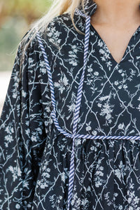 All About It Black Ditsy Floral Dress