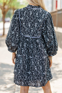 All About It Black Ditsy Floral Dress