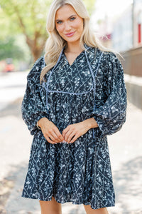 All About It Black Ditsy Floral Dress