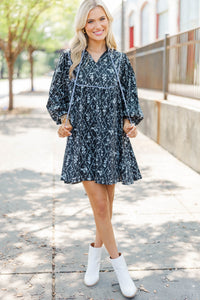 All About It Black Ditsy Floral Dress