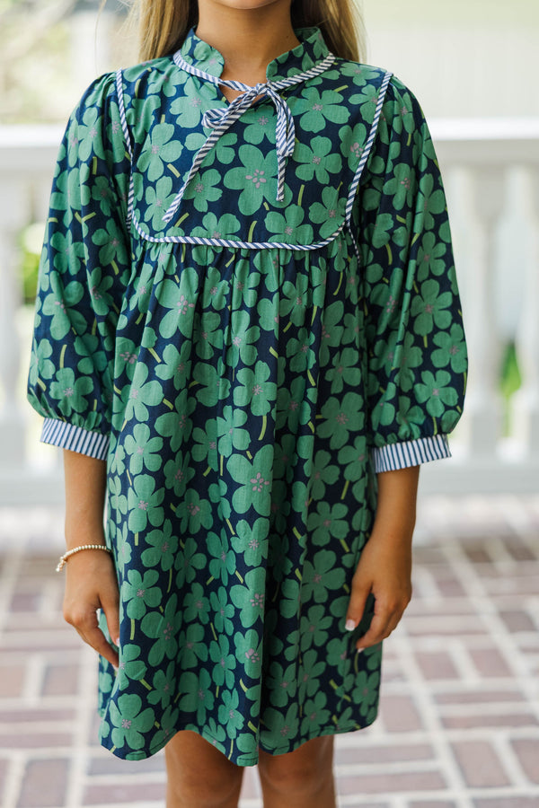 Girls: All About It Green Floral Dress