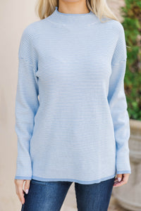 What A Treat Blue Striped Sweater