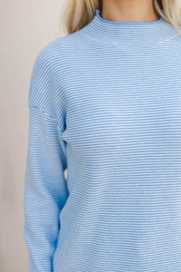 What A Treat Blue Striped Sweater