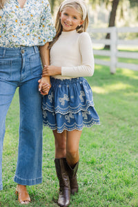 Girls: See It Through Oatmeal Ribbed Top