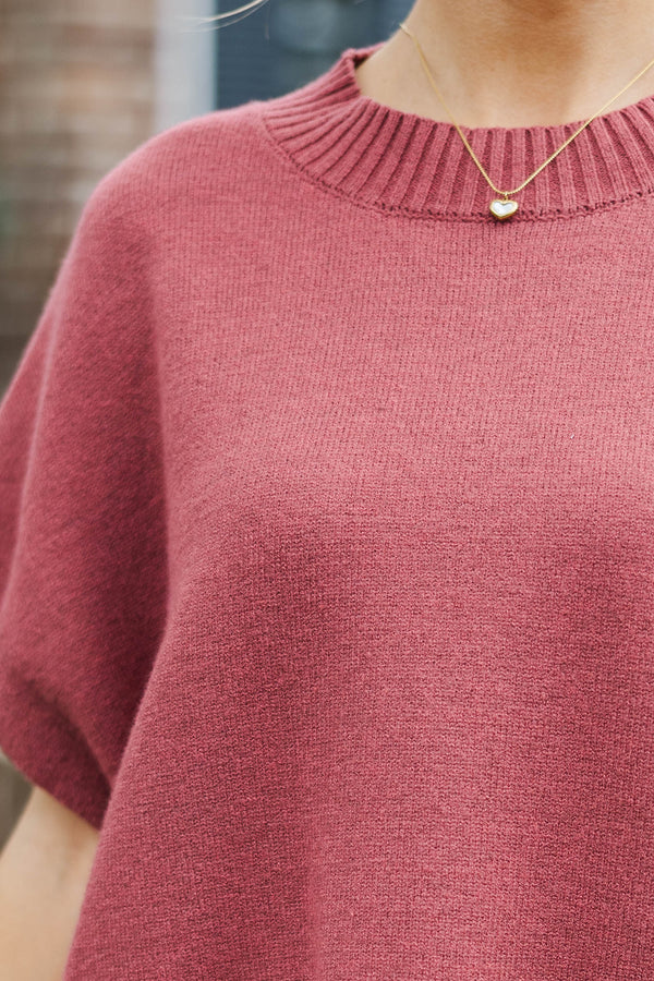 The Reason Why Mauve Drop Shoulder Sweater