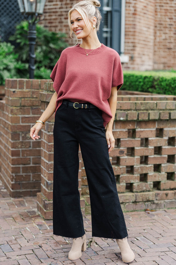 The Reason Why Mauve Drop Shoulder Sweater