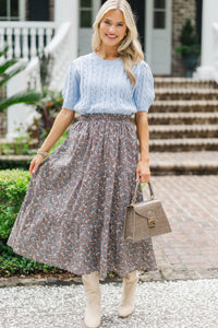 Give It A Try Light Blue Cable Knit Sweater