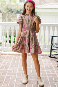 Girls: The Lily Claire Brown Ditsy Floral Dress