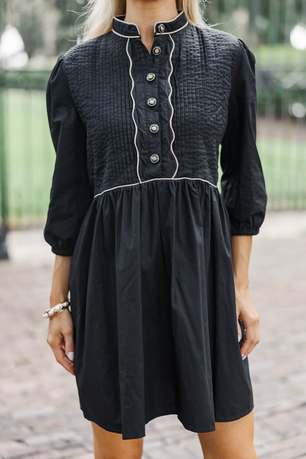 Sweet Time Black Babydoll Dress