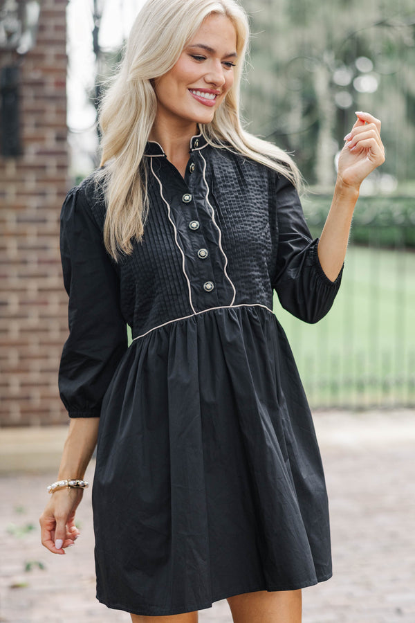 Sweet Time Black Babydoll Dress