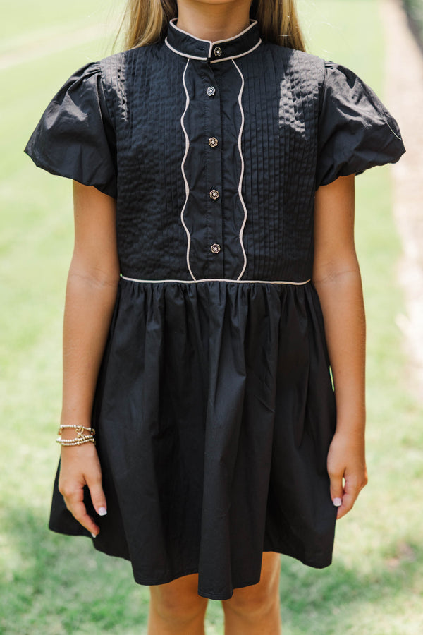 Girls: Happy Over Here Black Babydoll Dress