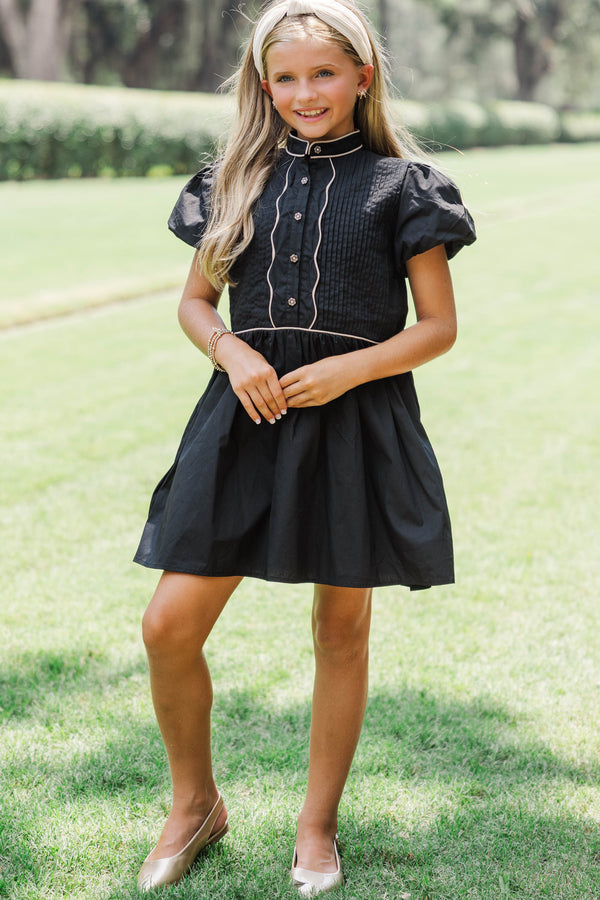 Girls: Happy Over Here Black Babydoll Dress