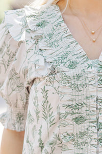 Candlelit Nights Olive Floral Blouse