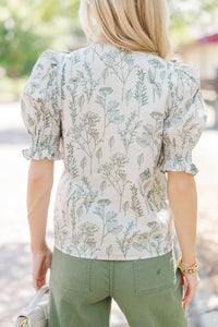 Candlelit Nights Olive Floral Blouse