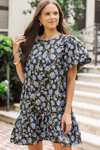 Out To Brunch Black Brocade Dress